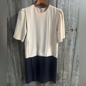 VINTAGE Circa 1982 Pleated Colorblock dress - size 7/8